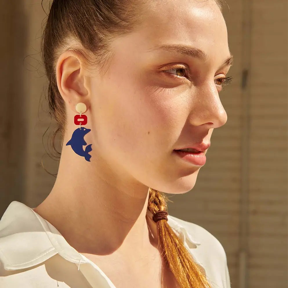 BLUE DOLPHIN EARRINGS