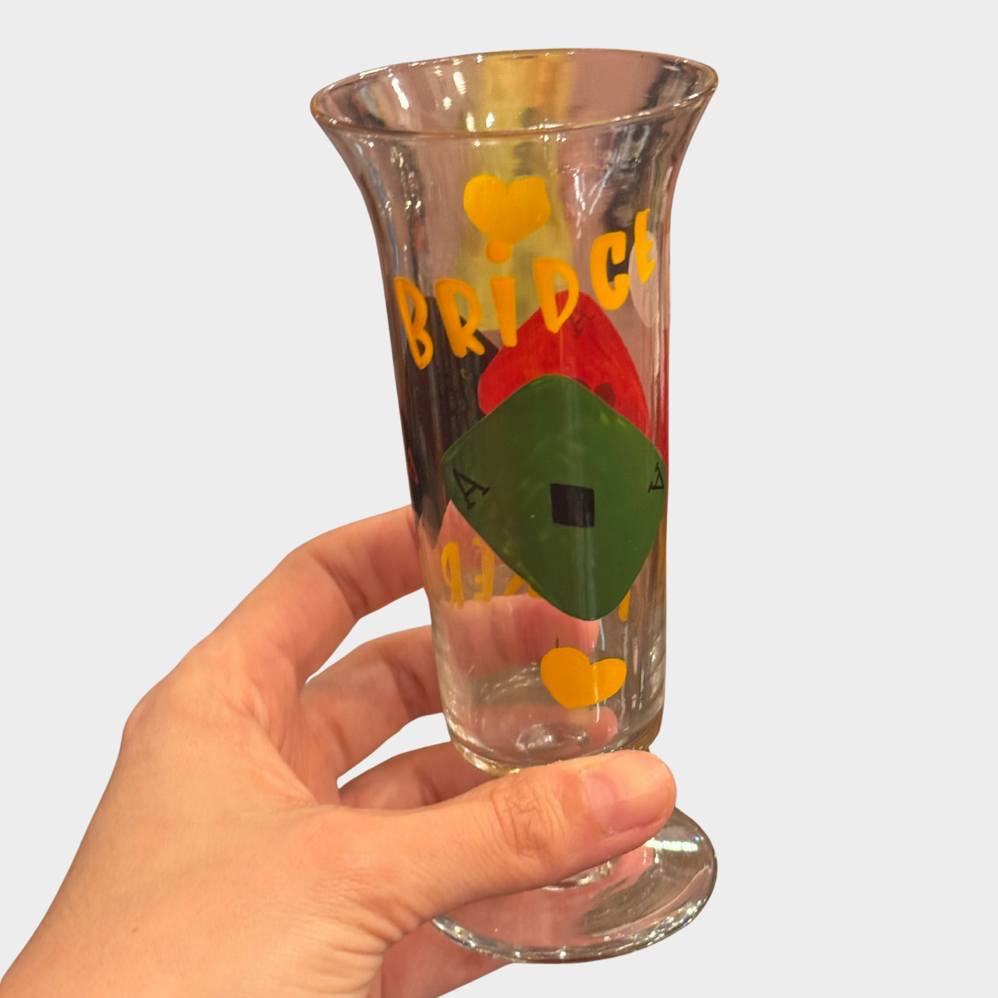 VINTAGE GLASSES SET IN PLAYING CARDS DESIGN