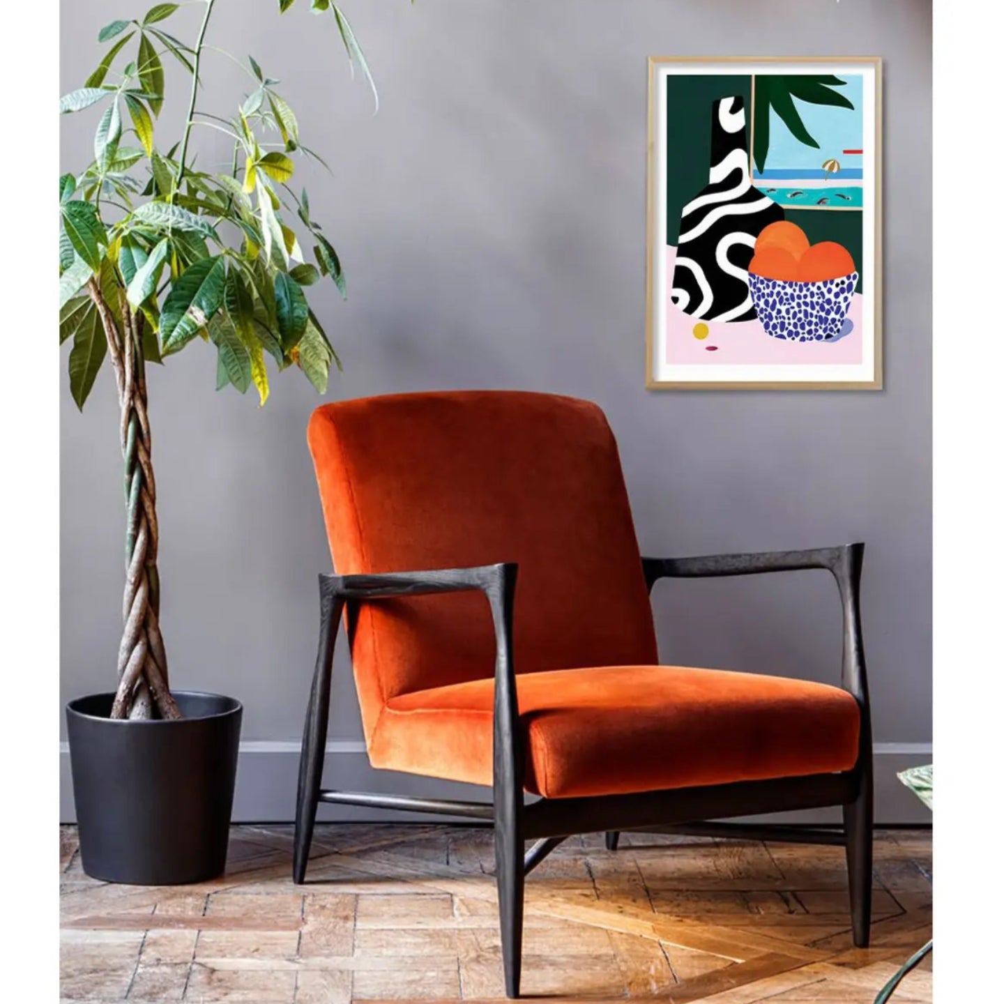 WINDOW DAYDREAM WITH ORANGES PRINT
