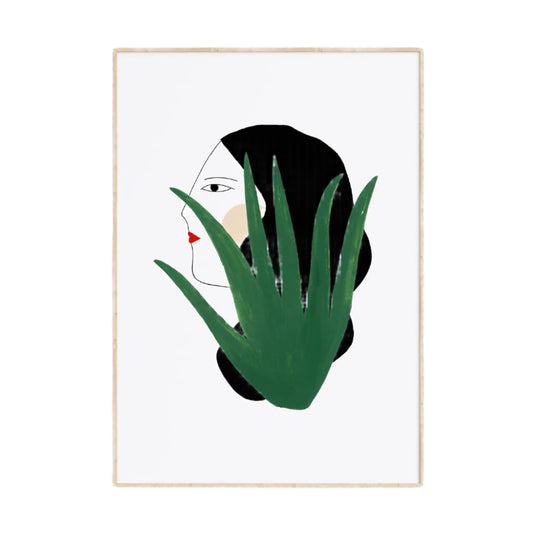 WOMAN AND CACTUS PRINT
