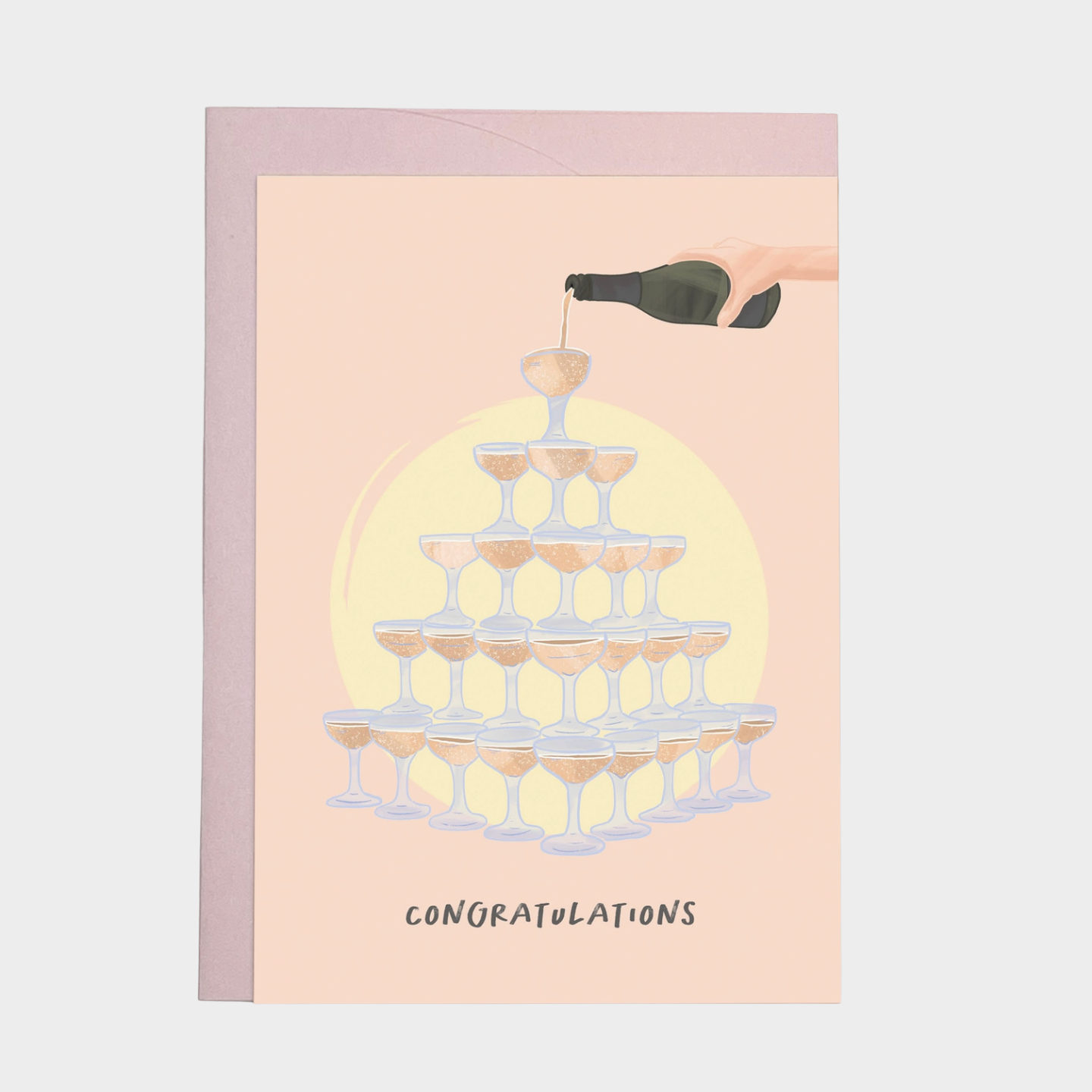 CONGRATULATIONS CHAMPAGNE TOWER CARD