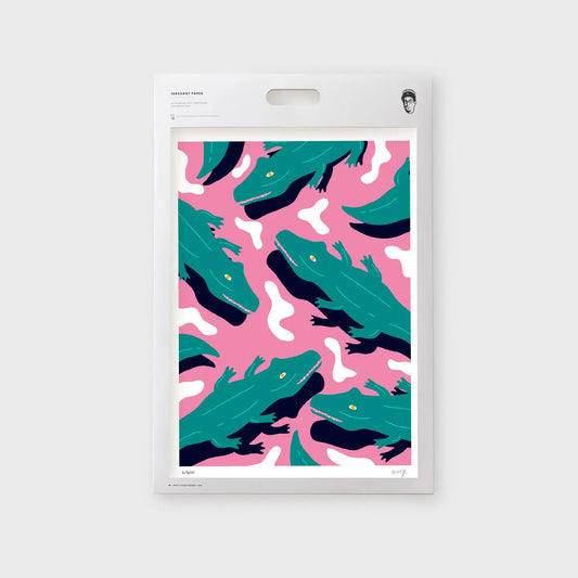 CROCODILES ON PINK PRINT