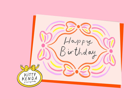 HAPPY BIRTHDAY BOW POSTCARD