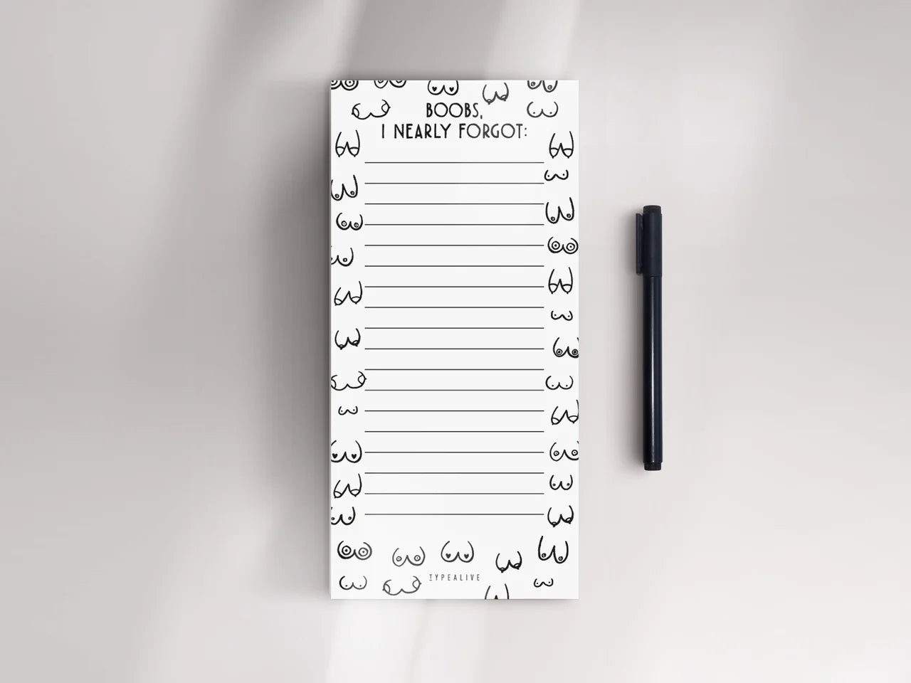 BOOBS I NEARLY FORGOT NOTEPAD