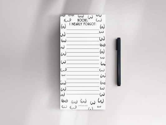 BOOBS I NEARLY FORGOT NOTEPAD