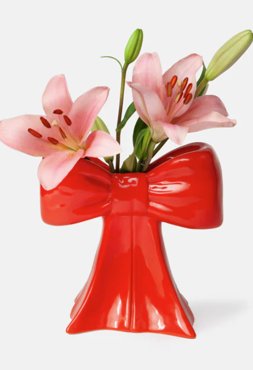 RED BOW VASE