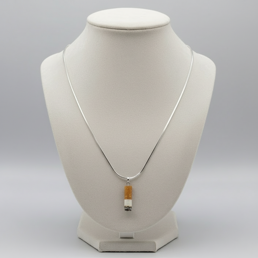 CERAMIC CIGARETTE NECKLACE SILVER