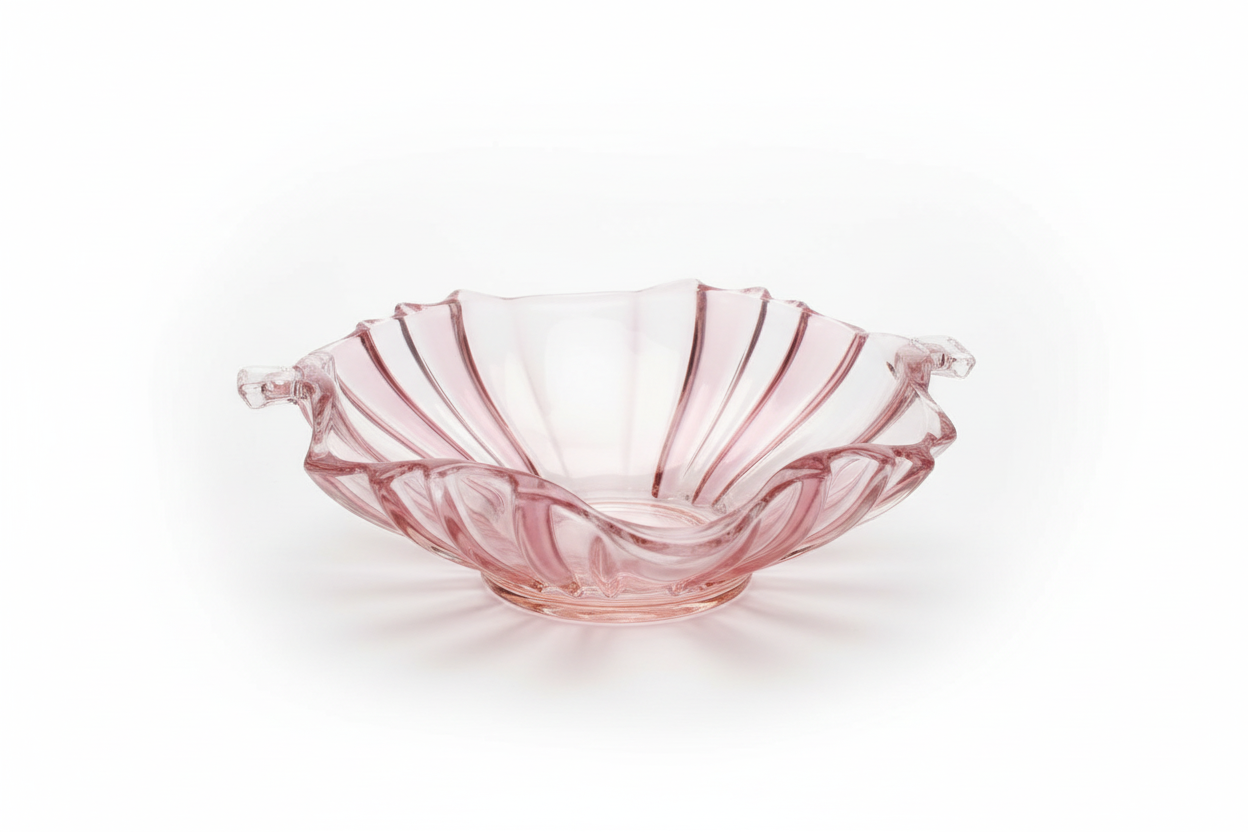 VINTAGE ROSE CUT GLASS DISH