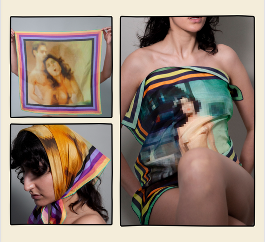 VINTAGE EROTIC IMAGE LIMITED EDITION ON ORANGE