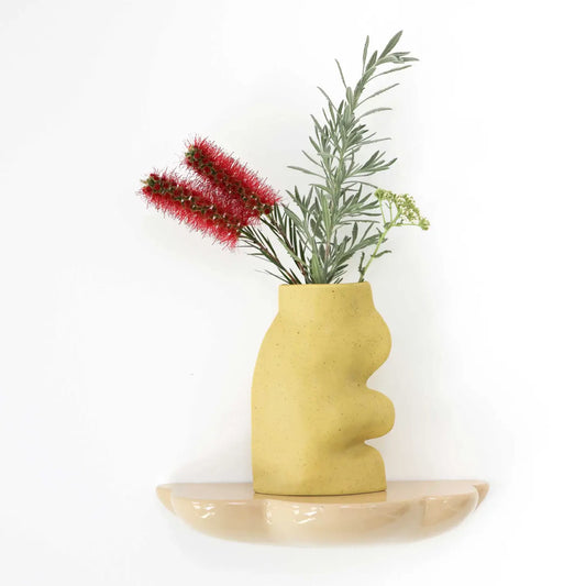 MUSTARD MAILLE YELLOW CERAMIC VASE
