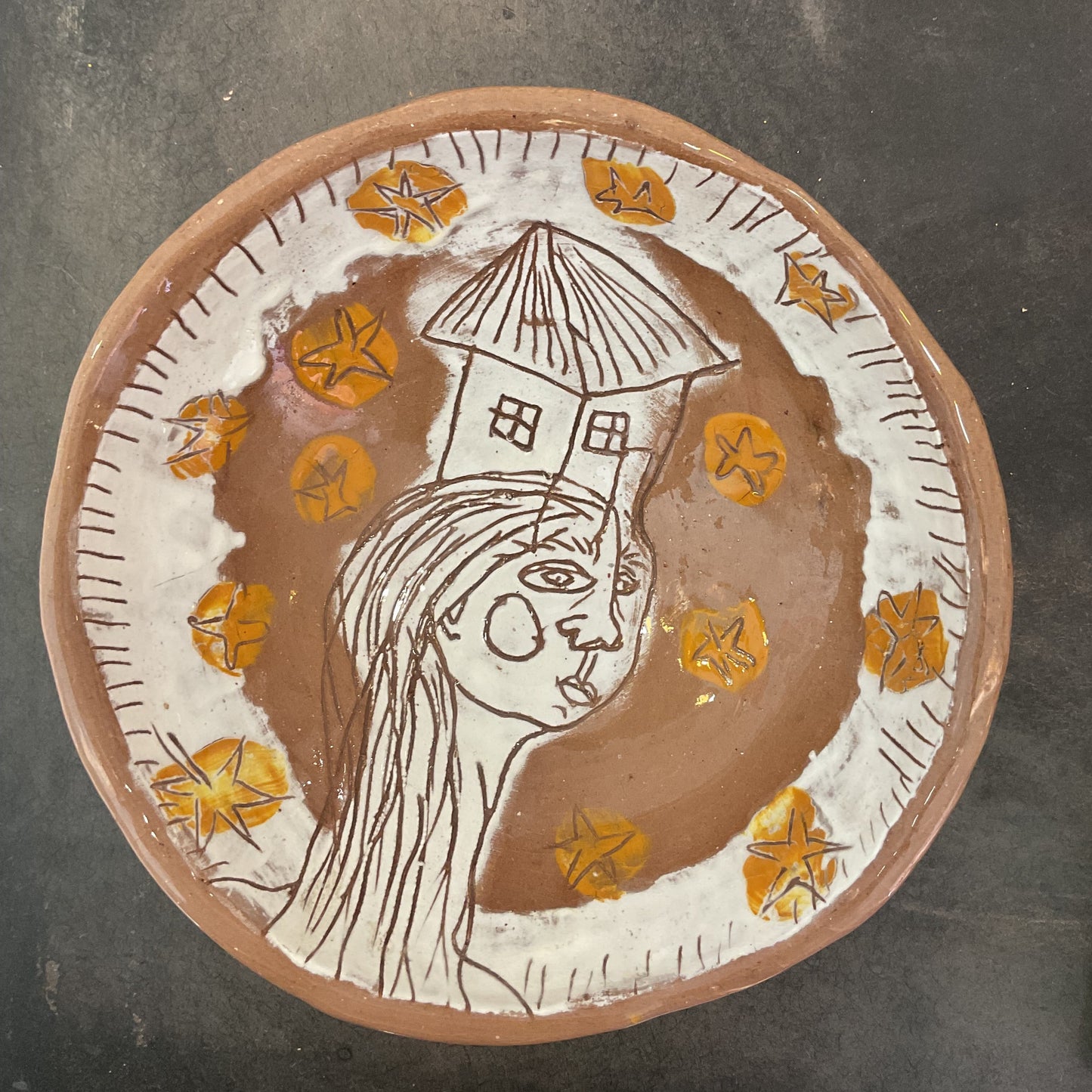 HANDMADE RECYCLED CLAY BOWL IN YELLOW