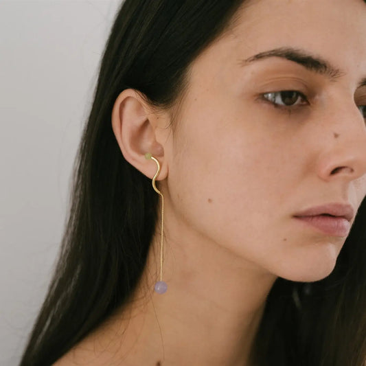 GREEN AND LAVANDER EARRINGS