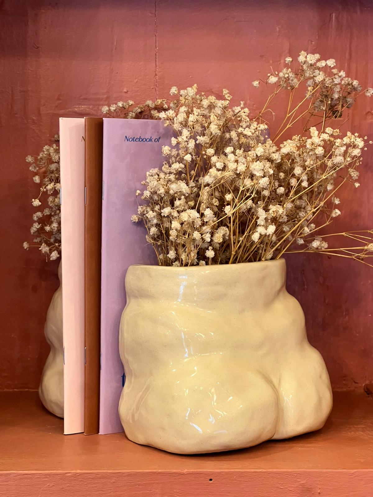 HANDMADE CERAMIC BUTT & BELLY BOOK ENDS