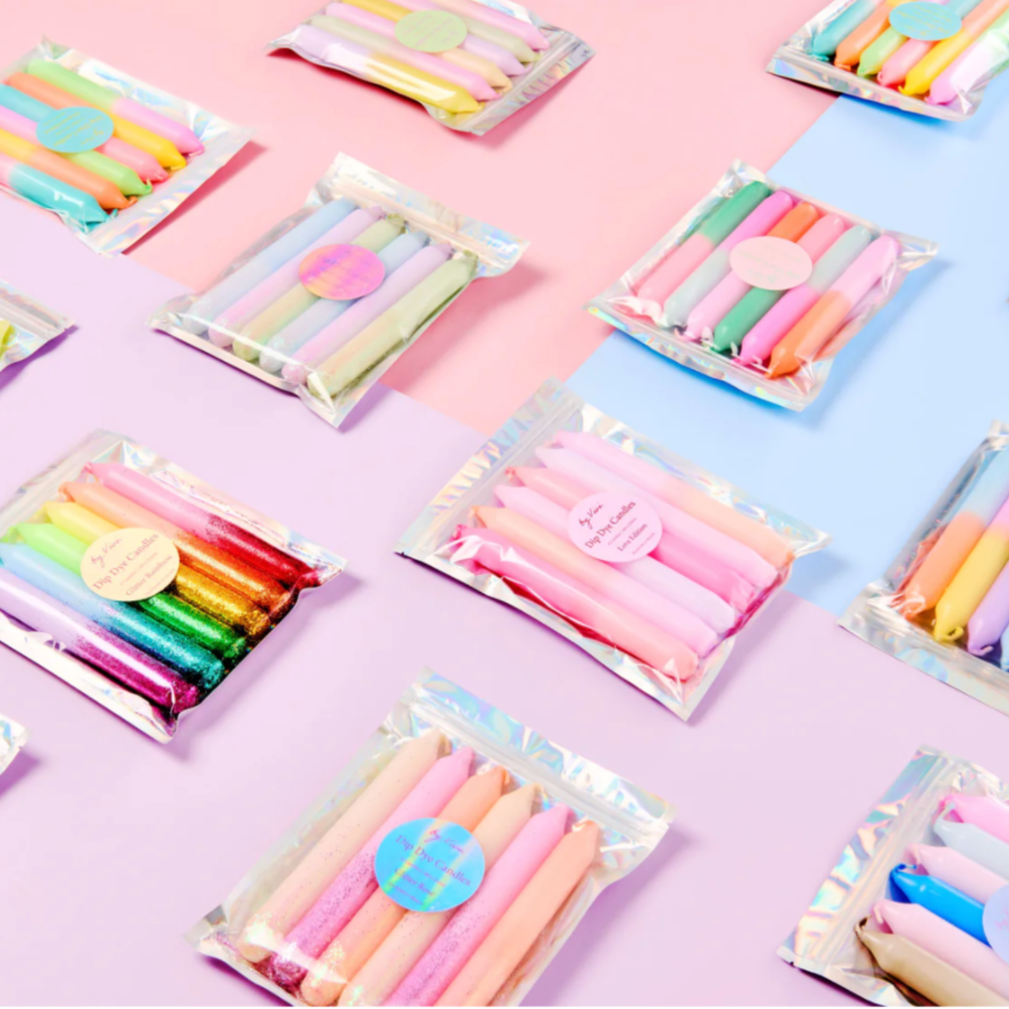 GOLD GLITTER CANDLE SET