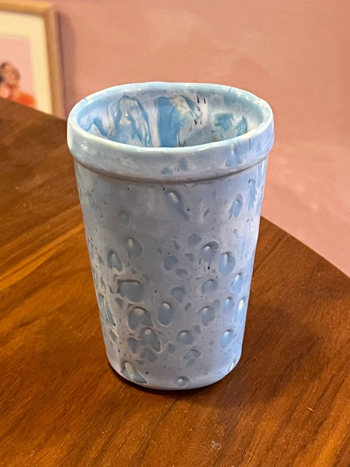 HANDCRAFTED CERAMIC TUMBLER IN SOFT PASTEL GLAZE CUPS