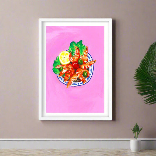 SHRIMP ON PINK LIMITED EDITION PRINT