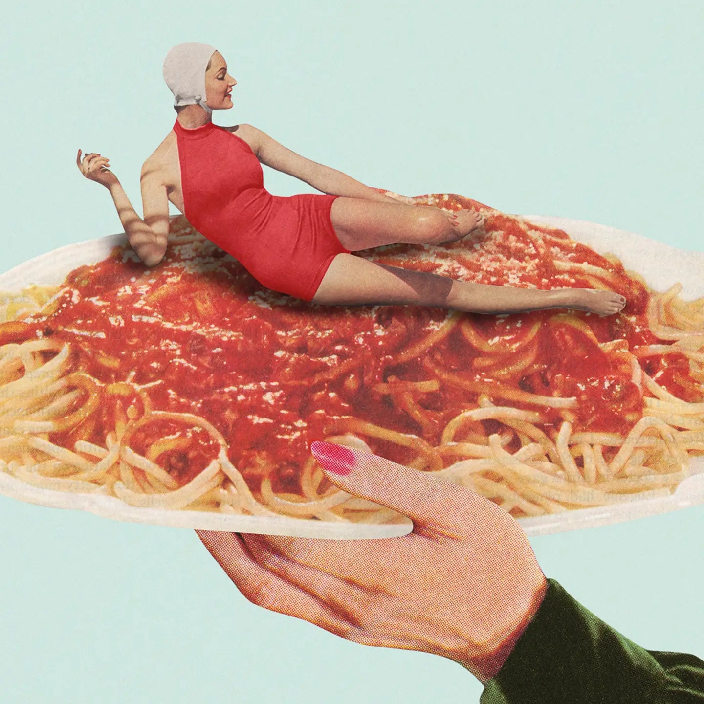 SWIMMING IN PASTA PRINT