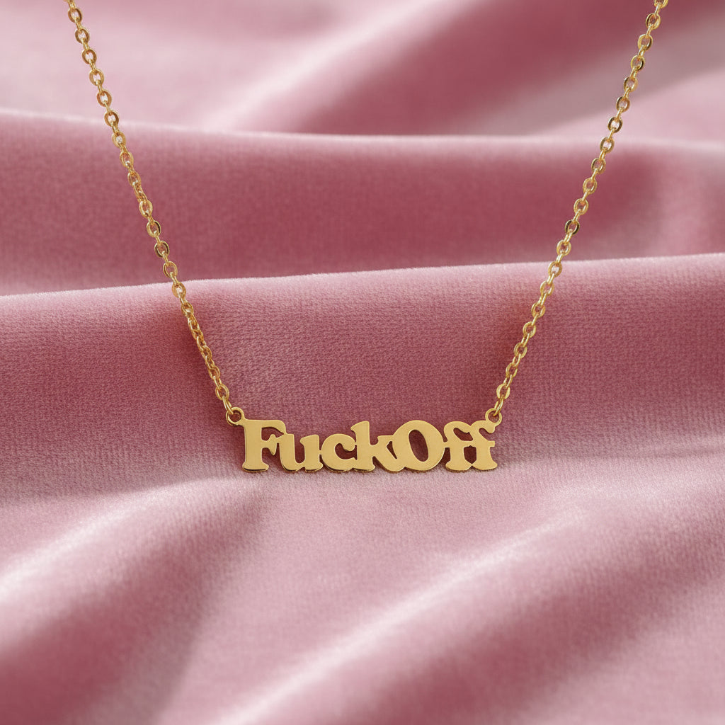 GOLD PLATED FUCK OFF NECKLACE