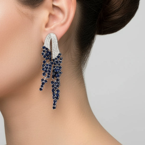 GEM SILVER BLUE EARRINGS