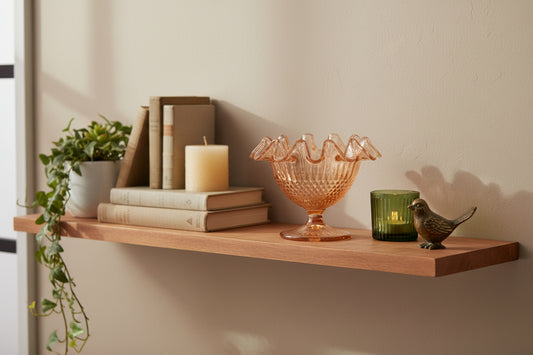 VINTAGE WAVY PINK GLASS DISH