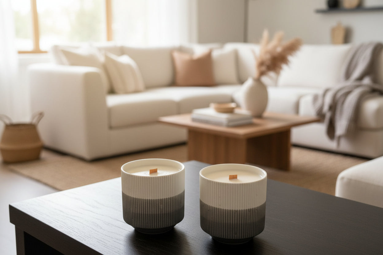 GREY CERAMIC CANDLE
