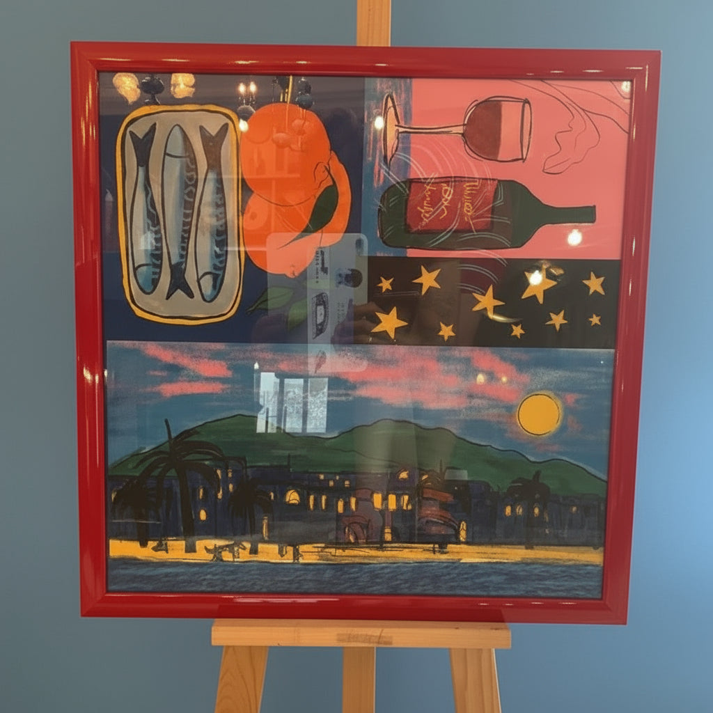 MALVAROSSA BEACH DREAMS ARTIST PRINT - IN GLOSSY RED FRAME