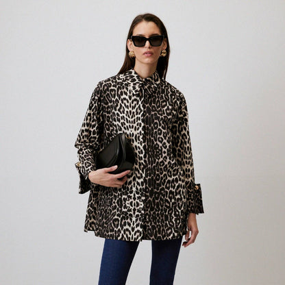 LEOPARD PRINT WIDE CUF SHIRT