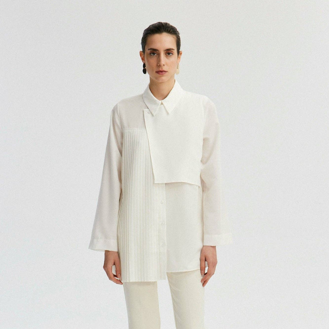 ASYMMETRIC OFF WHITE SHIRT