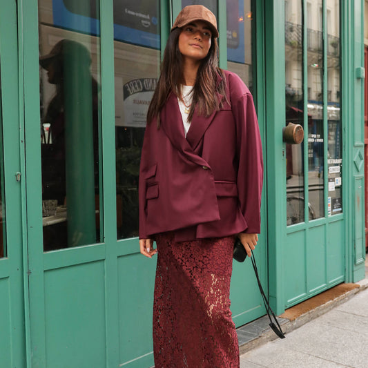 SCULPTURAL BORDEAUX JACKET