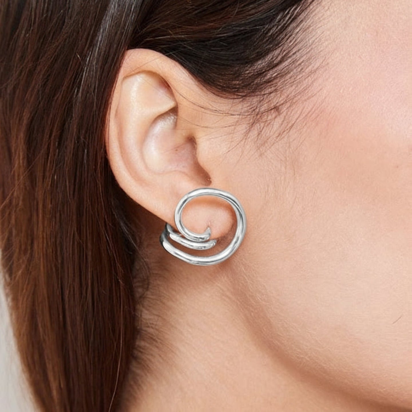 COILED SILVER EARRINGS