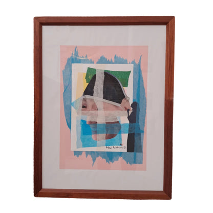 FRAMED ORIGINAL COLLAGE 'COLOURFUL PORTRAIT'