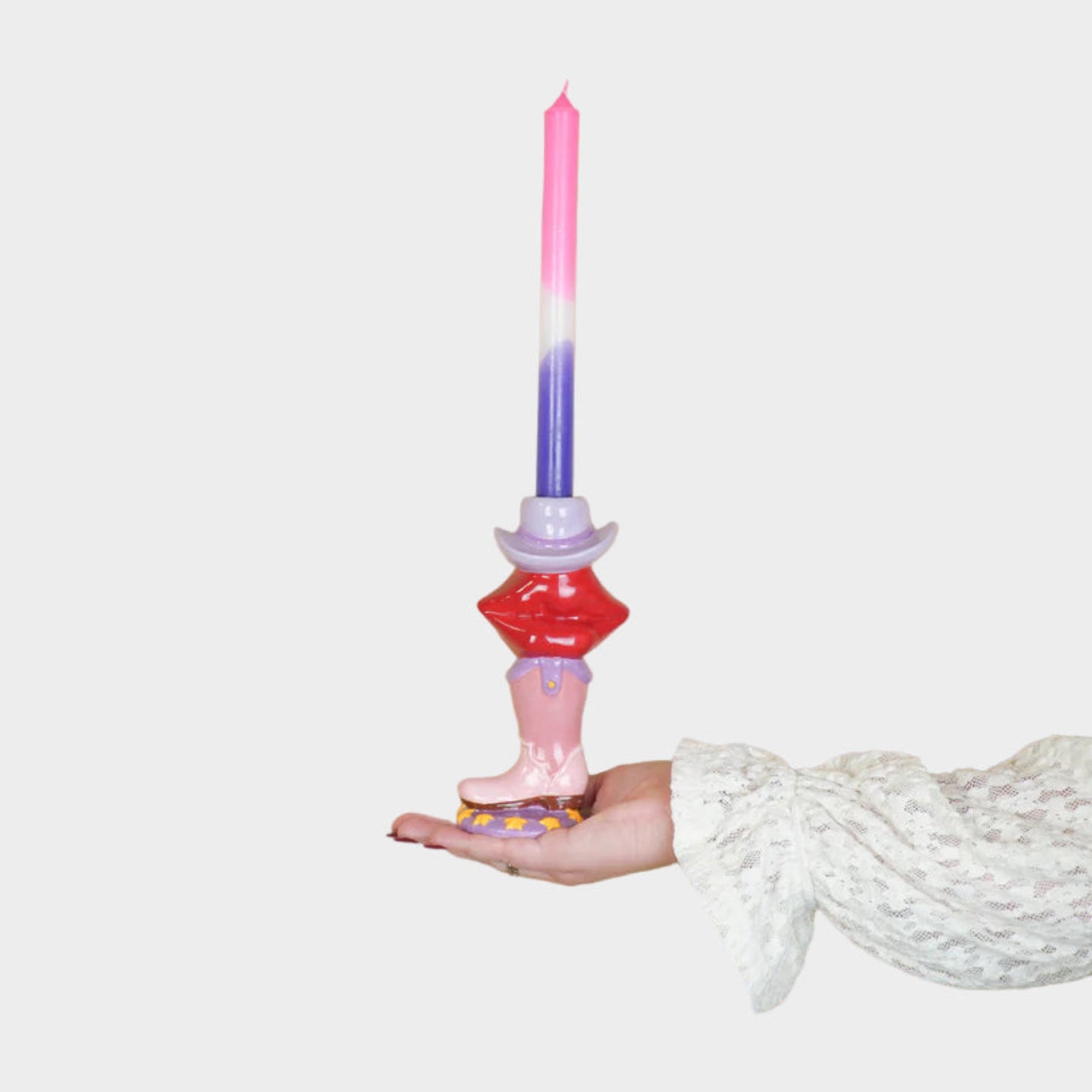 COWBOY BOOT CANDLE HOLDER