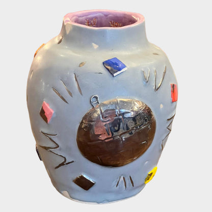 HANDMADE CERAMIC DISCO VASE