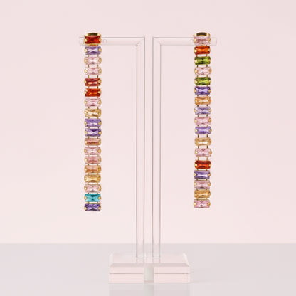MULTICOLOUR GOLD PLATED DROP EARRINGS