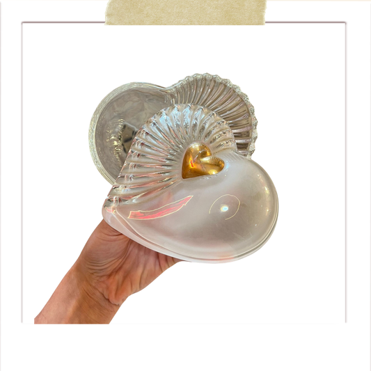 VINTAGE 'HEART OF GOLD' GLASS  BOX
