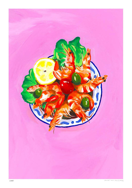 SHRIMP ON PINK LIMITED EDITION PRINT