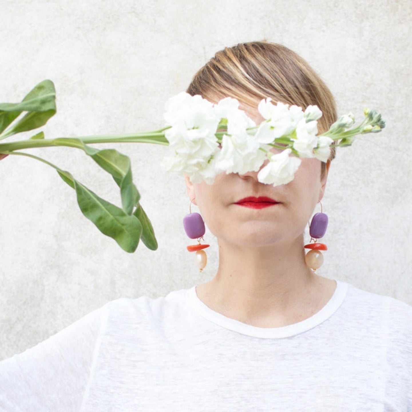 MAURITIUS PENDANT EARRINGS ORANGE & PURPLE