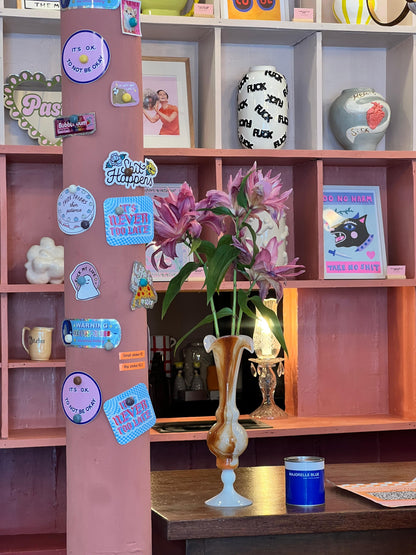 VINTAGE ORANGE AND TERRACOTA GLASS VASE