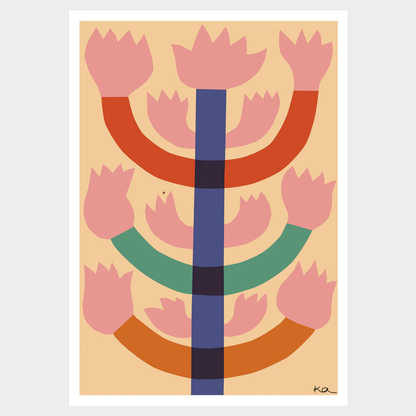 TREE OF LIFE PASTEL FLOWER PRINT