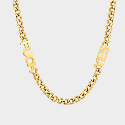 FUCK YES CHAIN NECKLACE GOLD PLATED
