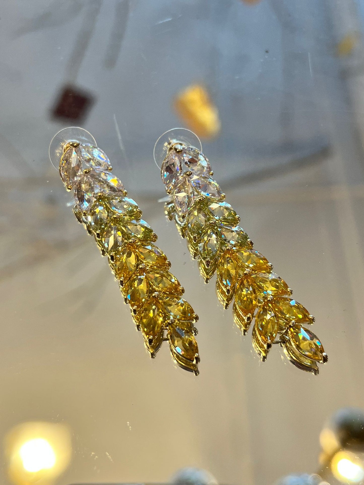 YELLOW OMBRÉ CASCADING EARRINGS