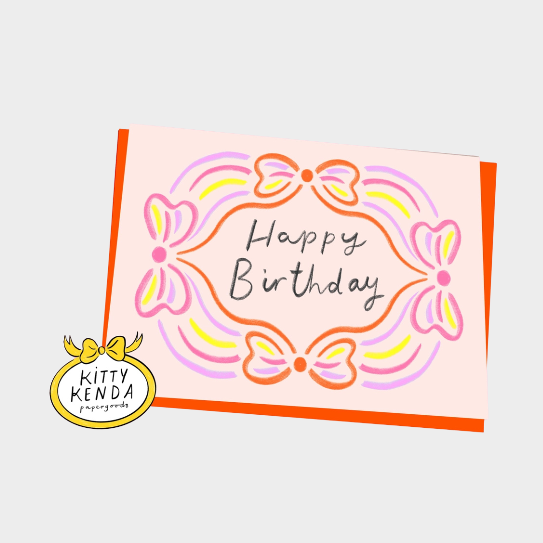HAPPY BIRTHDAY BOW POSTCARD