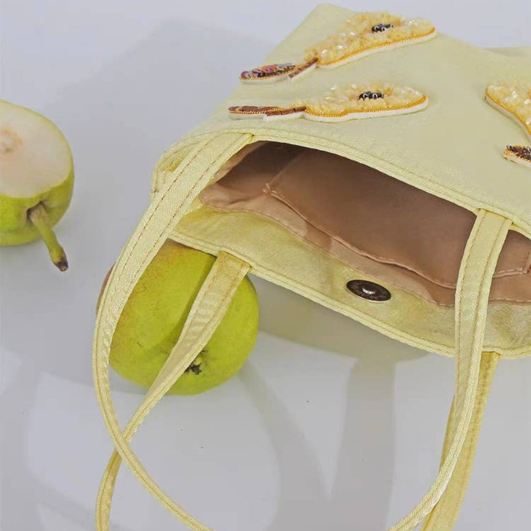 HANDMADE AND HAND BEADED PEARS BAG
