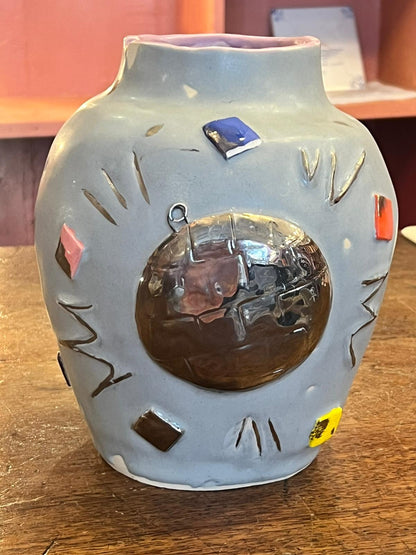 HANDMADE CERAMIC DISCO VASE