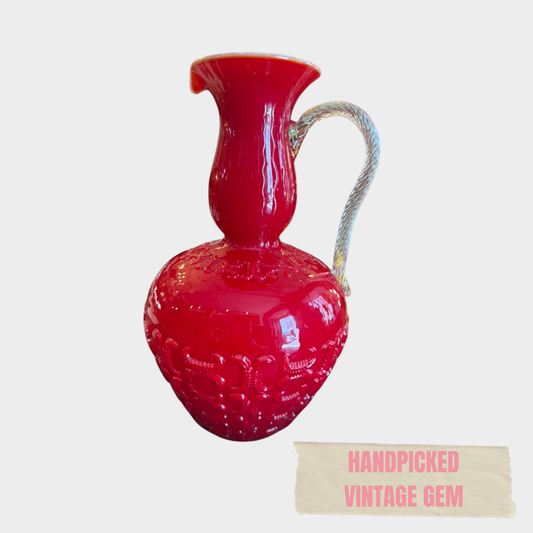 'ROSSO MAGNIFICO' ITALIAN VINTAGE GLASS JUG