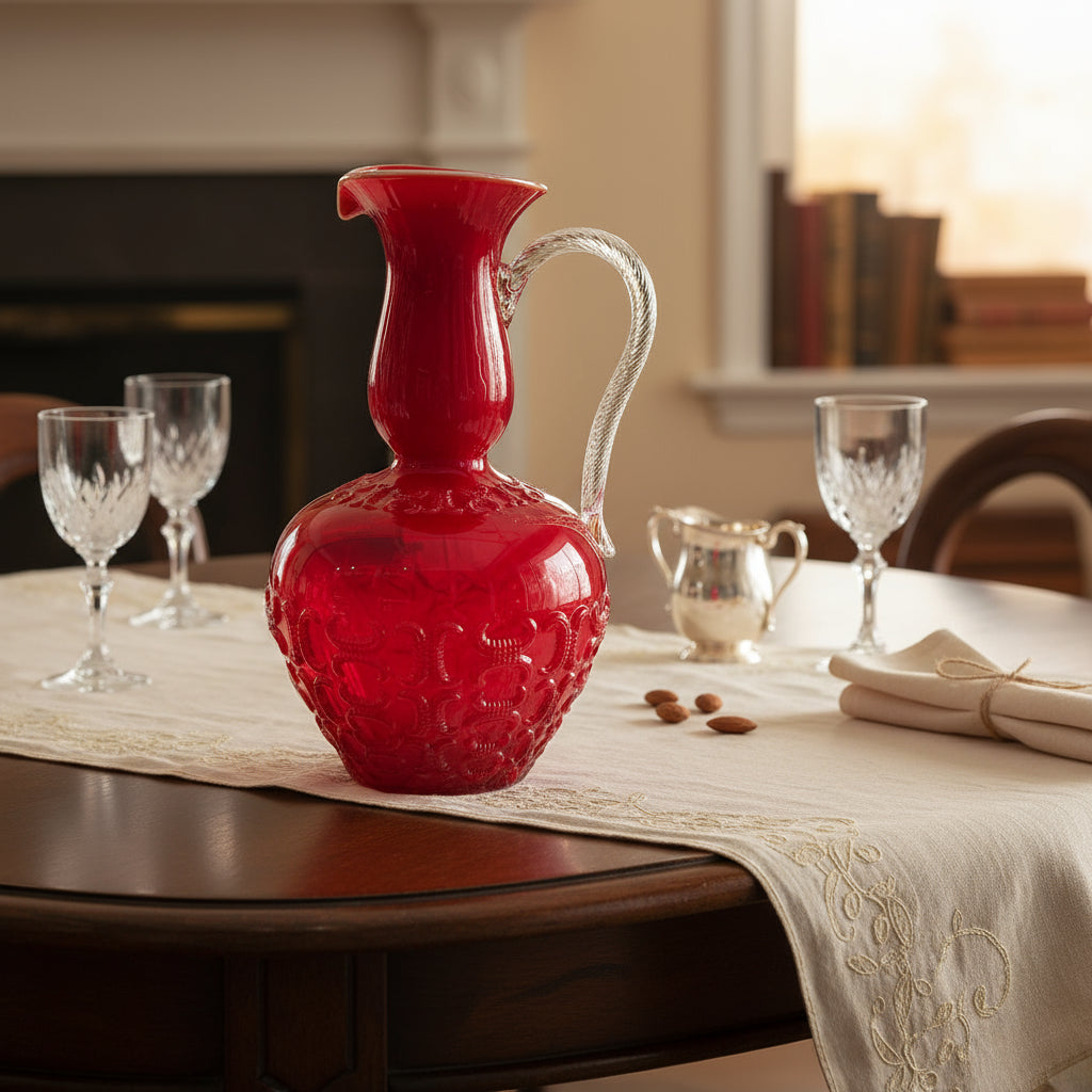 'ROSSO MAGNIFICO' ITALIAN VINTAGE GLASS JUG