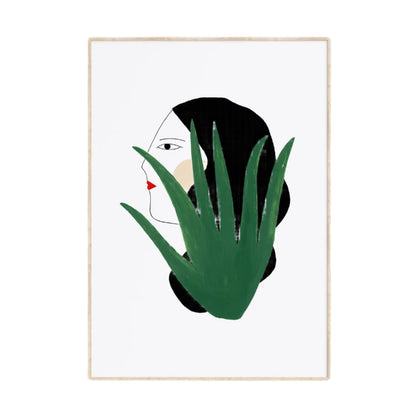 WOMAN AND CACTUS PRINT