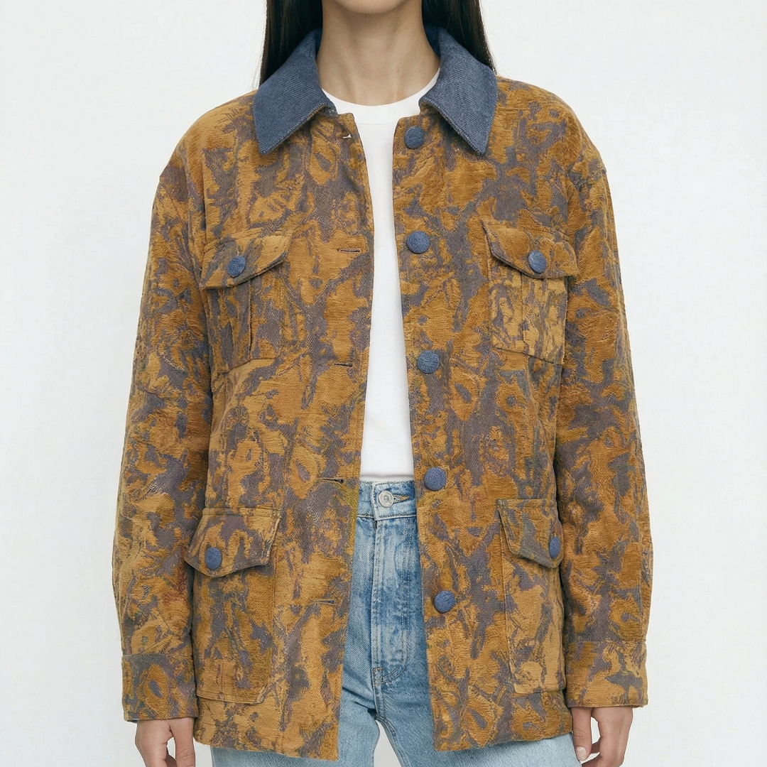 2 IN 1 REVERSIBLE DENIM AND JACQUARD JACKET