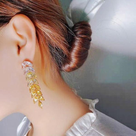 YELLOW OMBRÉ CASCADING EARRINGS