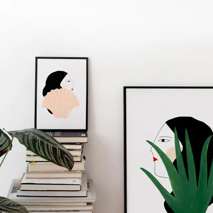 WOMAN AND CACTUS PRINT